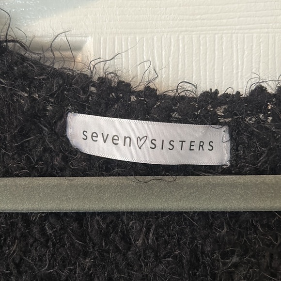 BUNDLE 3/$12 Fluffy Black Waterfall Cardigan - Picture 2 of 5